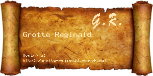 Grotte Reginald névjegykártya